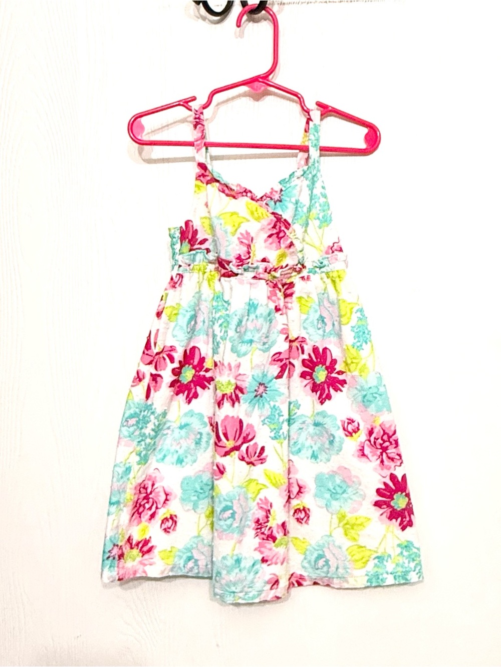 Penelope Mack Cotton Sundress with Pink & Aqua Floral Print 4T